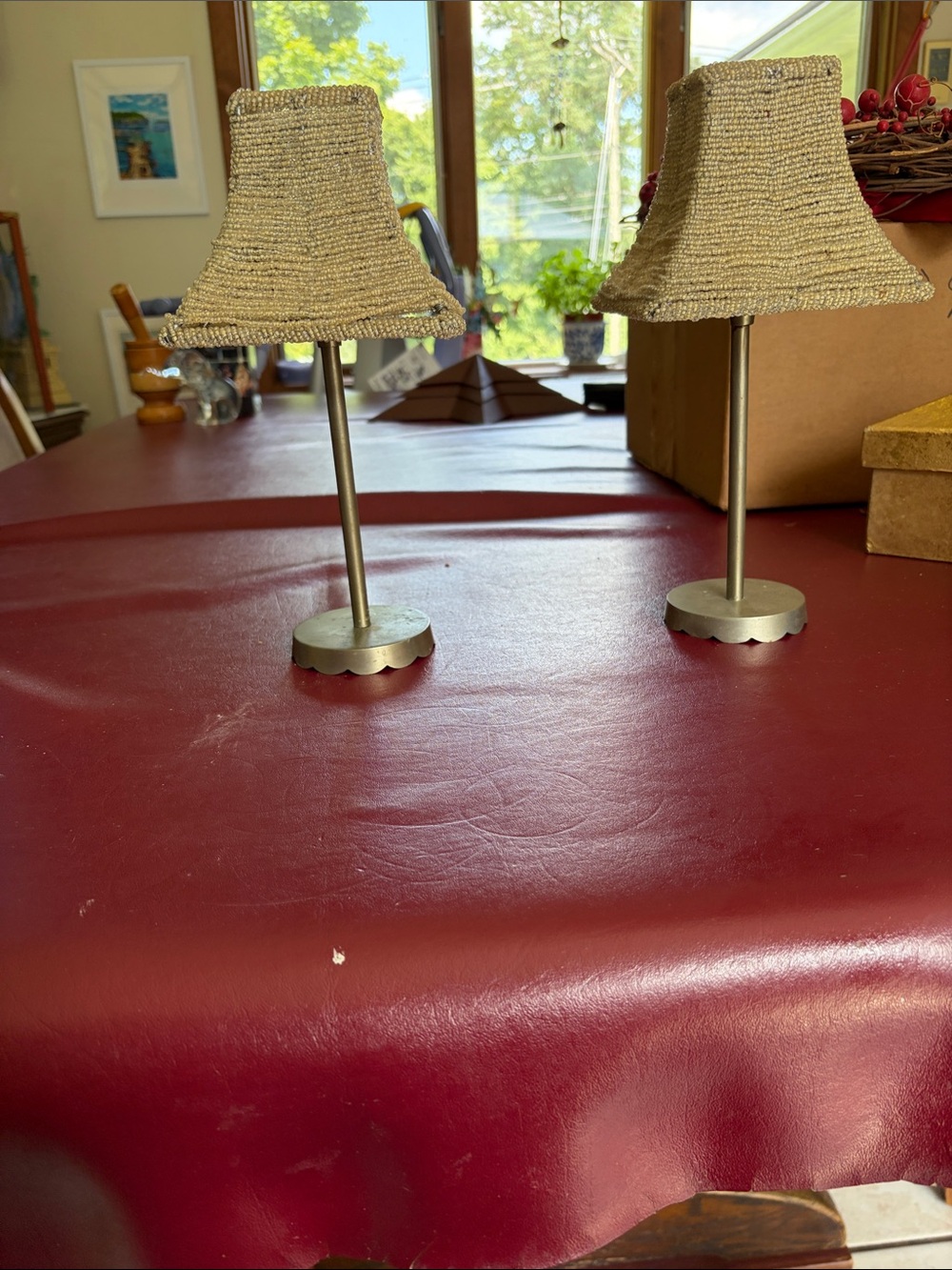 Set of 2 votive holder desk lamps
